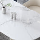 Irregular Island Sintered Stone Dining Table Modern Table in White with Metal Double Pedestal Clearhalo ' dining_table' 'Dining Tables & Seating' 'Dining Tables' 'furn' 'furn_dining_table' 'Furniture' 'furniture_dining_table' 'Kitchen & Dining Furniture' 'kitchen&dining_furn' 'kitchen' 'kitchen_dining_table' 3662501