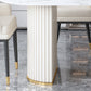 Irregular Island Sintered Stone Dining Table Modern Table in White with Metal Double Pedestal Clearhalo ' dining_table' 'Dining Tables & Seating' 'Dining Tables' 'furn' 'furn_dining_table' 'Furniture' 'furniture_dining_table' 'Kitchen & Dining Furniture' 'kitchen&dining_furn' 'kitchen' 'kitchen_dining_table' 3662502