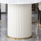 Irregular Island Sintered Stone Dining Table Modern Table in White with Metal Double Pedestal Clearhalo ' dining_table' 'Dining Tables & Seating' 'Dining Tables' 'furn' 'furn_dining_table' 'Furniture' 'furniture_dining_table' 'Kitchen & Dining Furniture' 'kitchen&dining_furn' 'kitchen' 'kitchen_dining_table' 3662503