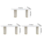 Irregular Island Sintered Stone Dining Table Modern Table in White with Metal Double Pedestal Clearhalo ' dining_table' 'Dining Tables & Seating' 'Dining Tables' 'furn' 'furn_dining_table' 'Furniture' 'furniture_dining_table' 'Kitchen & Dining Furniture' 'kitchen&dining_furn' 'kitchen' 'kitchen_dining_table' 3662505