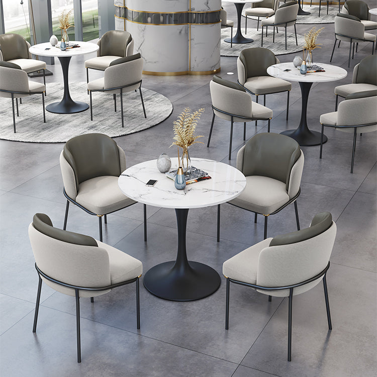 Round Stone Dining Table Simplicity Dining Room Collection with Tulip Base Clearhalo ' dining_table' 'Dining Tables & Seating' 'Dining Tables' 'furn' 'furn_dining_table' 'Furniture' 'furniture_dining_table' 'Kitchen & Dining Furniture' 'kitchen&dining_furn' 'kitchen' 'kitchen_dining_table' 3662521