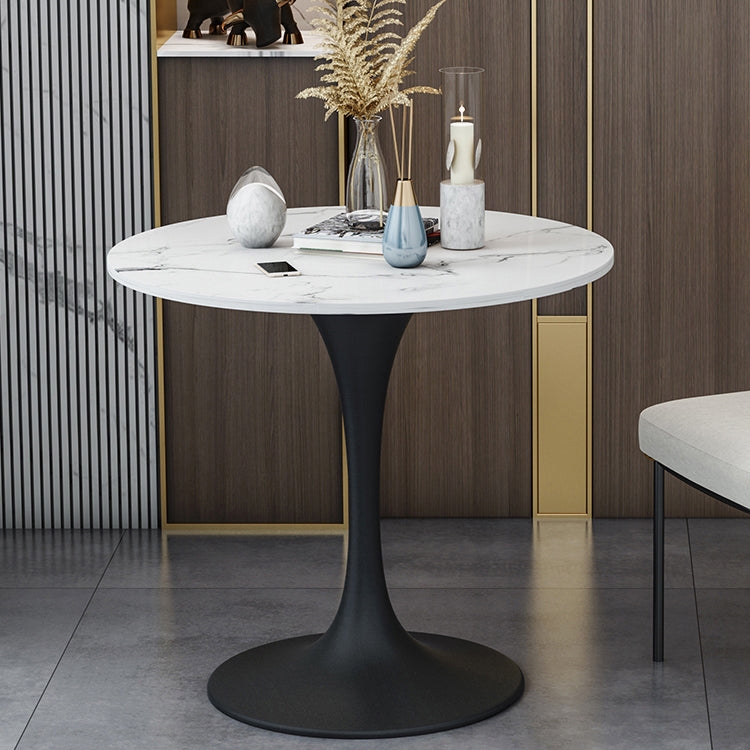 Round Stone Dining Table Simplicity Dining Room Collection with Tulip Base Clearhalo ' dining_table' 'Dining Tables & Seating' 'Dining Tables' 'furn' 'furn_dining_table' 'Furniture' 'furniture_dining_table' 'Kitchen & Dining Furniture' 'kitchen&dining_furn' 'kitchen' 'kitchen_dining_table' 3662523