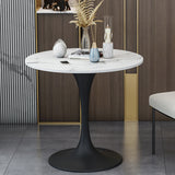 Round Stone Dining Table Simplicity Dining Room Collection with Tulip Base Clearhalo ' dining_table' 'Dining Tables & Seating' 'Dining Tables' 'furn' 'furn_dining_table' 'Furniture' 'furniture_dining_table' 'Kitchen & Dining Furniture' 'kitchen&dining_furn' 'kitchen' 'kitchen_dining_table' 3662523