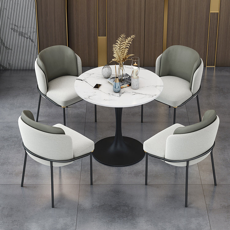 Round Stone Dining Table Simplicity Dining Room Collection with Tulip Base Clearhalo ' dining_table' 'Dining Tables & Seating' 'Dining Tables' 'furn' 'furn_dining_table' 'Furniture' 'furniture_dining_table' 'Kitchen & Dining Furniture' 'kitchen&dining_furn' 'kitchen' 'kitchen_dining_table' 3662526