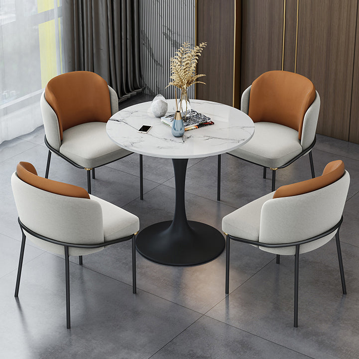 Round Stone Dining Table Simplicity Dining Room Collection with Tulip Base Clearhalo ' dining_table' 'Dining Tables & Seating' 'Dining Tables' 'furn' 'furn_dining_table' 'Furniture' 'furniture_dining_table' 'Kitchen & Dining Furniture' 'kitchen&dining_furn' 'kitchen' 'kitchen_dining_table' 3662528
