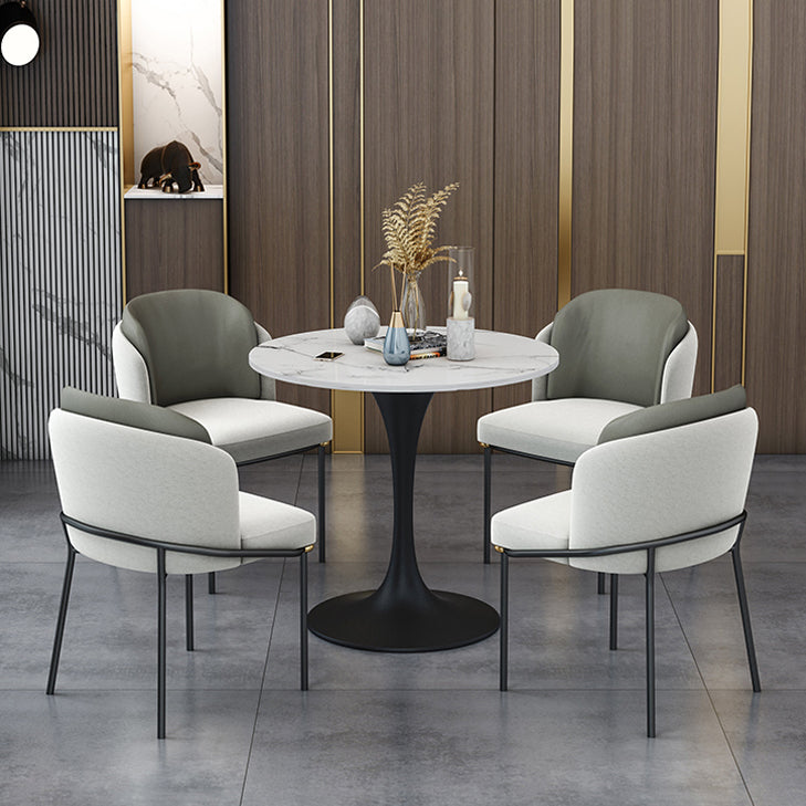 Round Stone Dining Table Simplicity Dining Room Collection with Tulip Base Clearhalo ' dining_table' 'Dining Tables & Seating' 'Dining Tables' 'furn' 'furn_dining_table' 'Furniture' 'furniture_dining_table' 'Kitchen & Dining Furniture' 'kitchen&dining_furn' 'kitchen' 'kitchen_dining_table' 3662529