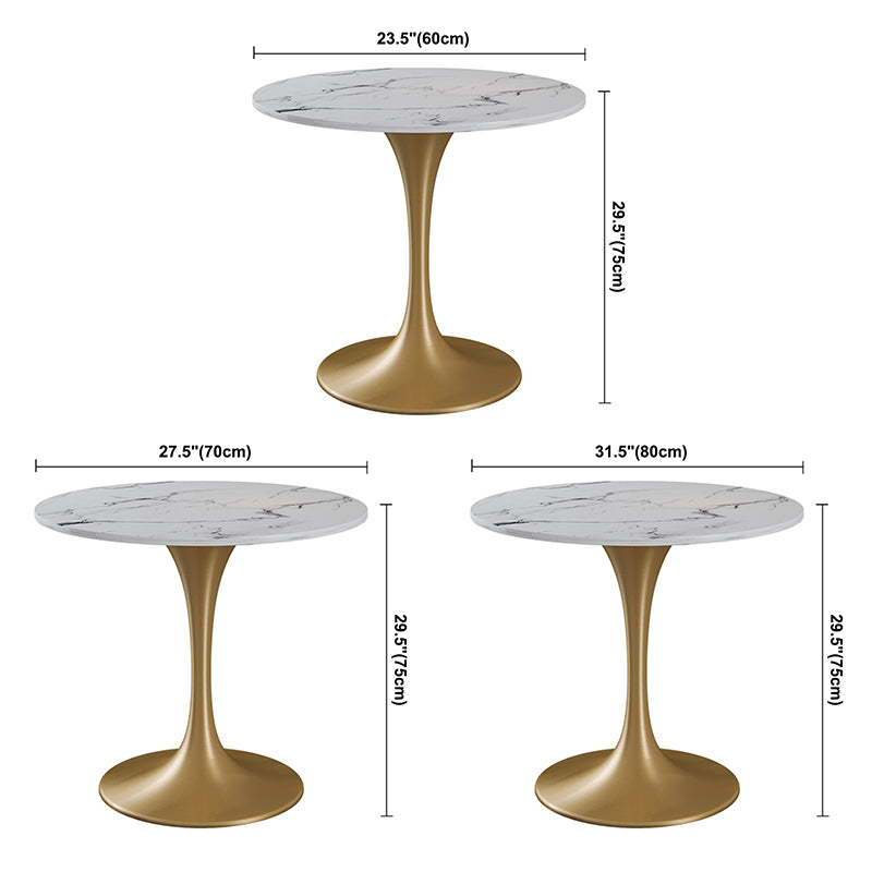 Round Shape Modern Dining Table White Sintered Stone Fixed Table with Tulip Base Clearhalo ' dining_table' 'Dining Tables & Seating' 'Dining Tables' 'furn' 'furn_dining_table' 'Furniture' 'furniture_dining_table' 'Kitchen & Dining Furniture' 'kitchen&dining_furn' 'kitchen' 'kitchen_dining_table' 3662540