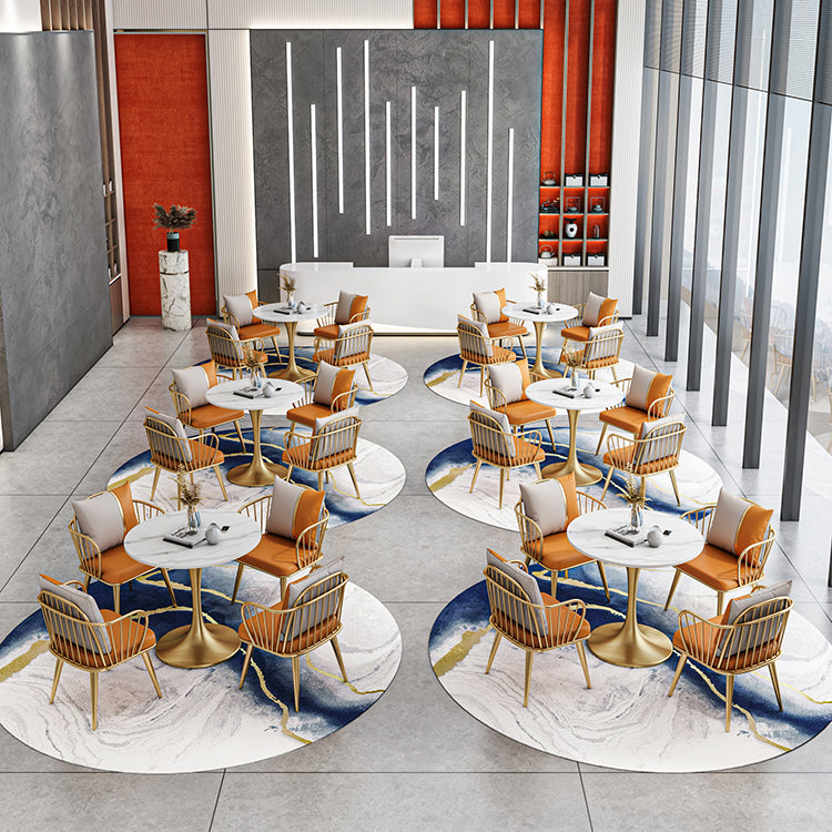 Modern Round Sintered Stone Top Dining Table White Standard Dining Table for Kitchen Clearhalo ' dining_table' 'Dining Tables & Seating' 'Dining Tables' 'furn' 'furn_dining_table' 'Furniture' 'furniture_dining_table' 'Kitchen & Dining Furniture' 'kitchen&dining_furn' 'kitchen' 'kitchen_dining_table' 3662547
