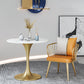 Modern Round Sintered Stone Top Dining Table White Standard Dining Table for Kitchen Clearhalo ' dining_table' 'Dining Tables & Seating' 'Dining Tables' 'furn' 'furn_dining_table' 'Furniture' 'furniture_dining_table' 'Kitchen & Dining Furniture' 'kitchen&dining_furn' 'kitchen' 'kitchen_dining_table' 3662550
