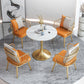Modern Round Sintered Stone Top Dining Table White Standard Dining Table for Kitchen Clearhalo ' dining_table' 'Dining Tables & Seating' 'Dining Tables' 'furn' 'furn_dining_table' 'Furniture' 'furniture_dining_table' 'Kitchen & Dining Furniture' 'kitchen&dining_furn' 'kitchen' 'kitchen_dining_table' 3662551