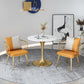 Modern Round Sintered Stone Top Dining Table White Standard Dining Table for Kitchen Clearhalo ' dining_table' 'Dining Tables & Seating' 'Dining Tables' 'furn' 'furn_dining_table' 'Furniture' 'furniture_dining_table' 'Kitchen & Dining Furniture' 'kitchen&dining_furn' 'kitchen' 'kitchen_dining_table' 3662553