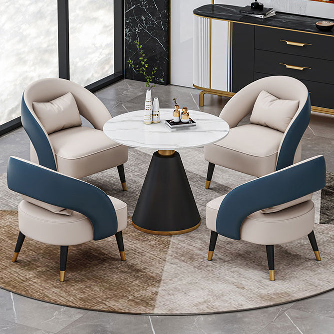 Stone Dining Site Table Contemporary Round Dining Table for Kitchen Home Clearhalo ' dining_table' 'Dining Tables & Seating' 'Dining Tables' 'furn' 'furn_dining_table' 'Furniture' 'furniture_dining_table' 'Kitchen & Dining Furniture' 'kitchen&dining_furn' 'kitchen' 'kitchen_dining_table' 3662556