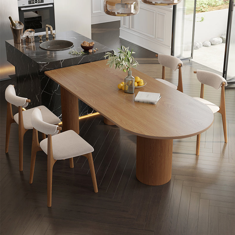 Solid Wood Contemporary Free Form Dining Table Wood Top Table for Dining Room and Kitchen Clearhalo ' dining_table' 'Dining Tables & Seating' 'Dining Tables' 'furn' 'furn_dining_table' 'Furniture' 'furniture_dining_table' 'Kitchen & Dining Furniture' 'kitchen&dining_furn' 'kitchen' 'kitchen_dining_table' 3662574