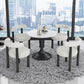 Minimalist Sintered Stone White Dining Table Round Shape Standard Dining Table for Kitchen Clearhalo ' dining_table' 'Dining Tables & Seating' 'Dining Tables' 'furn' 'furn_dining_table' 'Furniture' 'furniture_dining_table' 'Kitchen & Dining Furniture' 'kitchen&dining_furn' 'kitchen' 'kitchen_dining_table' 3662607
