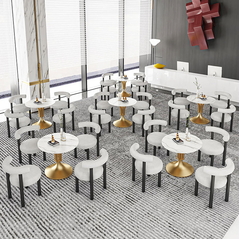 Minimalist Sintered Stone White Dining Table Round Shape Standard Dining Table for Kitchen Clearhalo ' dining_table' 'Dining Tables & Seating' 'Dining Tables' 'furn' 'furn_dining_table' 'Furniture' 'furniture_dining_table' 'Kitchen & Dining Furniture' 'kitchen&dining_furn' 'kitchen' 'kitchen_dining_table' 3662609