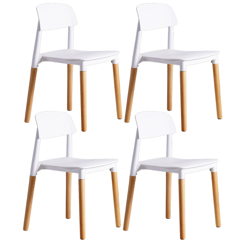 Scandinavian Home Side Chair Open Back Wood Legs Dining Room Chair Set White 4 Piece Set Clearhalo ' kitchen&dining_furn' 'Dining Chairs' 'Dining Tables & Seating' 'dining_chair' 'furn' 'furn_dining_chair' 'Furniture' 'furniture_dining_chair' 'Kitchen & Dining Furniture' 'kitchen' 3662619