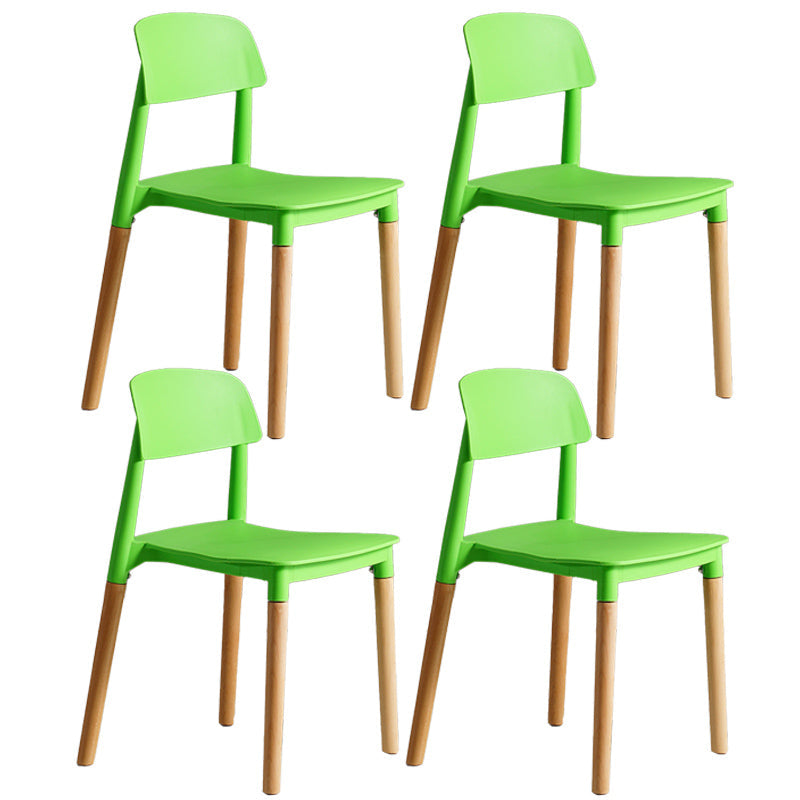 Scandinavian Home Side Chair Open Back Wood Legs Dining Room Chair Set Green 4 Piece Set Clearhalo ' kitchen&dining_furn' 'Dining Chairs' 'Dining Tables & Seating' 'dining_chair' 'furn' 'furn_dining_chair' 'Furniture' 'furniture_dining_chair' 'Kitchen & Dining Furniture' 'kitchen' 3662622