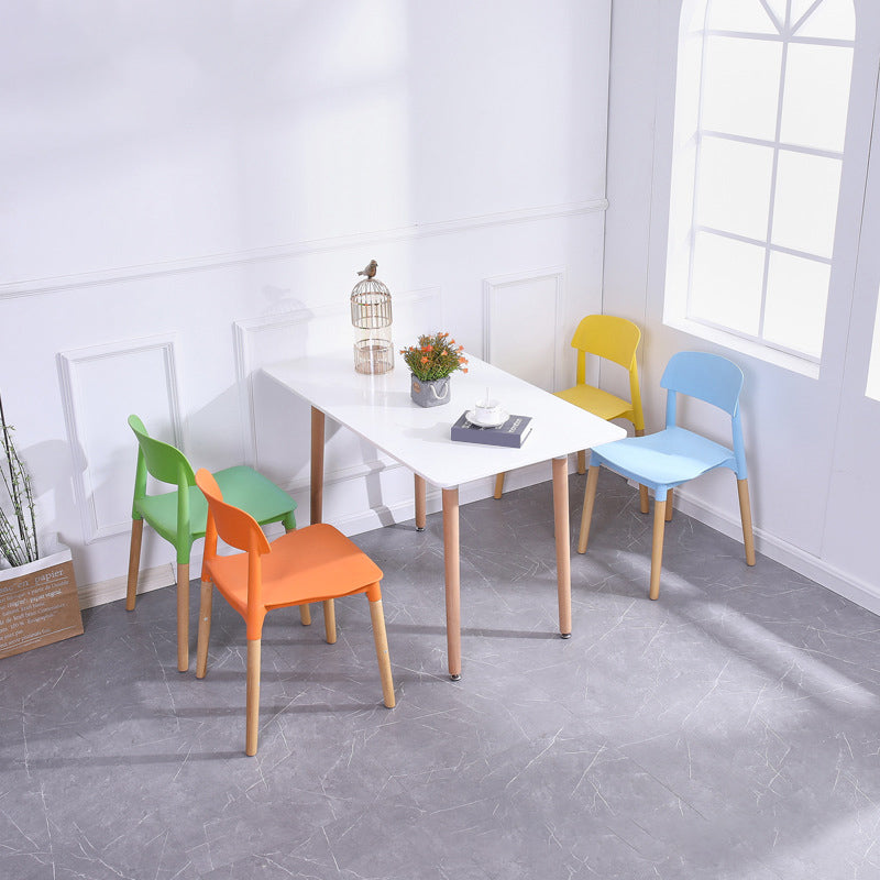 Scandinavian Home Side Chair Open Back Wood Legs Dining Room Chair Set Clearhalo ' kitchen&dining_furn' 'Dining Chairs' 'Dining Tables & Seating' 'dining_chair' 'furn' 'furn_dining_chair' 'Furniture' 'furniture_dining_chair' 'Kitchen & Dining Furniture' 'kitchen' 3662623