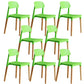 Scandinavian Home Side Chair Open Back Wood Legs Dining Room Chair Set Green 8 Piece Set Clearhalo ' kitchen&dining_furn' 'Dining Chairs' 'Dining Tables & Seating' 'dining_chair' 'furn' 'furn_dining_chair' 'Furniture' 'furniture_dining_chair' 'Kitchen & Dining Furniture' 'kitchen' 3662624