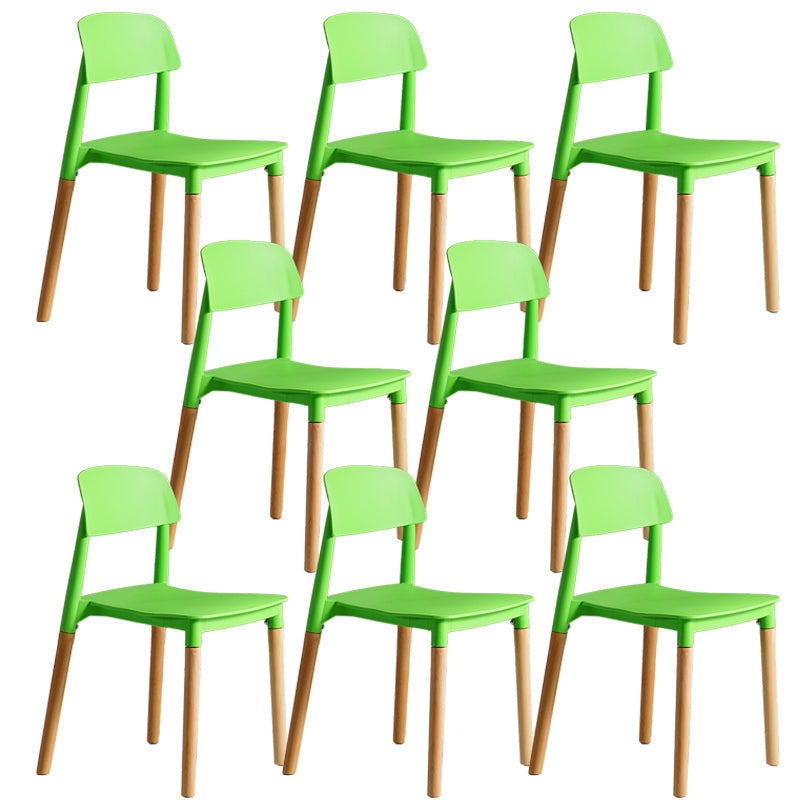 Scandinavian Home Side Chair Open Back Wood Legs Dining Room Chair Set Green 8 Piece Set Clearhalo ' kitchen&dining_furn' 'Dining Chairs' 'Dining Tables & Seating' 'dining_chair' 'furn' 'furn_dining_chair' 'Furniture' 'furniture_dining_chair' 'Kitchen & Dining Furniture' 'kitchen' 3662624
