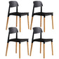 Scandinavian Home Side Chair Open Back Wood Legs Dining Room Chair Set Black 4 Piece Set Clearhalo ' kitchen&dining_furn' 'Dining Chairs' 'Dining Tables & Seating' 'dining_chair' 'furn' 'furn_dining_chair' 'Furniture' 'furniture_dining_chair' 'Kitchen & Dining Furniture' 'kitchen' 3662627