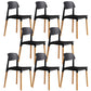 Scandinavian Home Side Chair Open Back Wood Legs Dining Room Chair Set Black 8 Piece Set Clearhalo ' kitchen&dining_furn' 'Dining Chairs' 'Dining Tables & Seating' 'dining_chair' 'furn' 'furn_dining_chair' 'Furniture' 'furniture_dining_chair' 'Kitchen & Dining Furniture' 'kitchen' 3662628