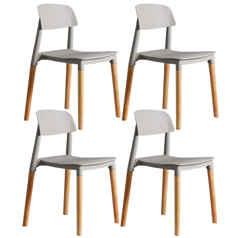 Scandinavian Home Side Chair Open Back Wood Legs Dining Room Chair Set Grey 4 Piece Set Clearhalo ' kitchen&dining_furn' 'Dining Chairs' 'Dining Tables & Seating' 'dining_chair' 'furn' 'furn_dining_chair' 'Furniture' 'furniture_dining_chair' 'Kitchen & Dining Furniture' 'kitchen' 3662631