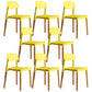 Scandinavian Home Side Chair Open Back Wood Legs Dining Room Chair Set Yellow 8 Piece Set Clearhalo ' kitchen&dining_furn' 'Dining Chairs' 'Dining Tables & Seating' 'dining_chair' 'furn' 'furn_dining_chair' 'Furniture' 'furniture_dining_chair' 'Kitchen & Dining Furniture' 'kitchen' 3662636