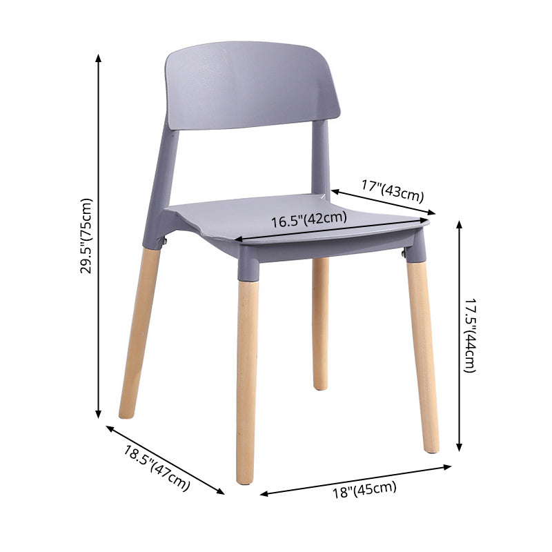 Scandinavian Home Side Chair Open Back Wood Legs Dining Room Chair Set Clearhalo ' kitchen&dining_furn' 'Dining Chairs' 'Dining Tables & Seating' 'dining_chair' 'furn' 'furn_dining_chair' 'Furniture' 'furniture_dining_chair' 'Kitchen & Dining Furniture' 'kitchen' 3662637