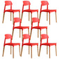 Scandinavian Home Side Chair Open Back Wood Legs Dining Room Chair Set Red 8 Piece Set Clearhalo ' kitchen&dining_furn' 'Dining Chairs' 'Dining Tables & Seating' 'dining_chair' 'furn' 'furn_dining_chair' 'Furniture' 'furniture_dining_chair' 'Kitchen & Dining Furniture' 'kitchen' 3662640