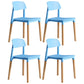 Scandinavian Home Side Chair Open Back Wood Legs Dining Room Chair Set Blue 4 Piece Set Clearhalo ' kitchen&dining_furn' 'Dining Chairs' 'Dining Tables & Seating' 'dining_chair' 'furn' 'furn_dining_chair' 'Furniture' 'furniture_dining_chair' 'Kitchen & Dining Furniture' 'kitchen' 3662641