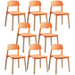 Scandinavian Home Side Chair Open Back Wood Legs Dining Room Chair Set Orange 8 Piece Set Clearhalo ' kitchen&dining_furn' 'Dining Chairs' 'Dining Tables & Seating' 'dining_chair' 'furn' 'furn_dining_chair' 'Furniture' 'furniture_dining_chair' 'Kitchen & Dining Furniture' 'kitchen' 3662644