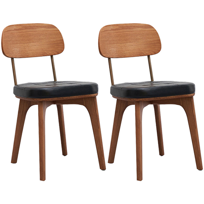 Industrial Dining Room Chair Open Back Side Chair with Wood Legs for Home Use Black 2 Piece Set Brown Clearhalo ' kitchen&dining_furn' 'Dining Chairs' 'Dining Tables & Seating' 'dining_chair' 'furn' 'furn_dining_chair' 'Furniture' 'furniture_dining_chair' 'Kitchen & Dining Furniture' 'kitchen' 3662647