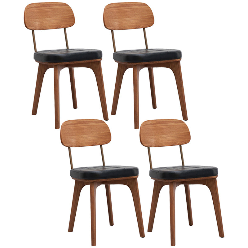 Industrial Dining Room Chair Open Back Side Chair with Wood Legs for Home Use Black 4 Piece Set Brown Clearhalo ' kitchen&dining_furn' 'Dining Chairs' 'Dining Tables & Seating' 'dining_chair' 'furn' 'furn_dining_chair' 'Furniture' 'furniture_dining_chair' 'Kitchen & Dining Furniture' 'kitchen' 3662649