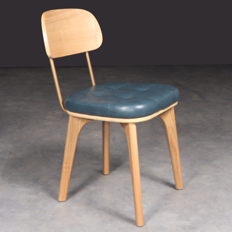 Industrial Dining Room Chair Open Back Side Chair with Wood Legs for Home Use Blue 1 Piece Natural Wood Clearhalo ' kitchen&dining_furn' 'Dining Chairs' 'Dining Tables & Seating' 'dining_chair' 'furn' 'furn_dining_chair' 'Furniture' 'furniture_dining_chair' 'Kitchen & Dining Furniture' 'kitchen' 3662651