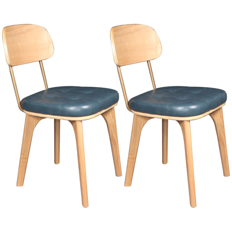 Industrial Dining Room Chair Open Back Side Chair with Wood Legs for Home Use Blue 2 Piece Set Natural Wood Clearhalo ' kitchen&dining_furn' 'Dining Chairs' 'Dining Tables & Seating' 'dining_chair' 'furn' 'furn_dining_chair' 'Furniture' 'furniture_dining_chair' 'Kitchen & Dining Furniture' 'kitchen' 3662653