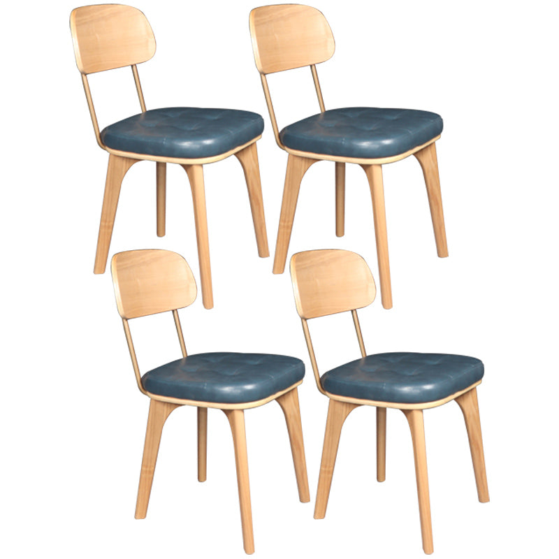 Industrial Dining Room Chair Open Back Side Chair with Wood Legs for Home Use Blue 4 Piece Set Natural Wood Clearhalo ' kitchen&dining_furn' 'Dining Chairs' 'Dining Tables & Seating' 'dining_chair' 'furn' 'furn_dining_chair' 'Furniture' 'furniture_dining_chair' 'Kitchen & Dining Furniture' 'kitchen' 3662655