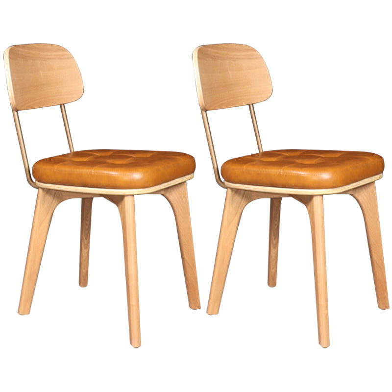 Industrial Dining Room Chair Open Back Side Chair with Wood Legs for Home Use Yellow-Brown 2 Piece Set Natural Wood Clearhalo ' kitchen&dining_furn' 'Dining Chairs' 'Dining Tables & Seating' 'dining_chair' 'furn' 'furn_dining_chair' 'Furniture' 'furniture_dining_chair' 'Kitchen & Dining Furniture' 'kitchen' 3662659
