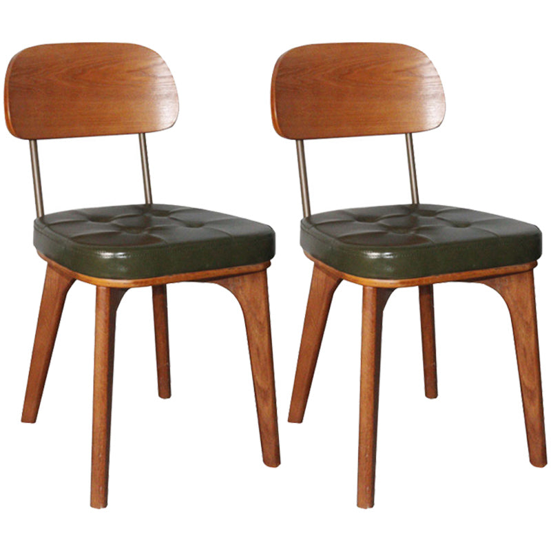 Industrial Dining Room Chair Open Back Side Chair with Wood Legs for Home Use Green 2 Piece Set Brown Clearhalo ' kitchen&dining_furn' 'Dining Chairs' 'Dining Tables & Seating' 'dining_chair' 'furn' 'furn_dining_chair' 'Furniture' 'furniture_dining_chair' 'Kitchen & Dining Furniture' 'kitchen' 3662662