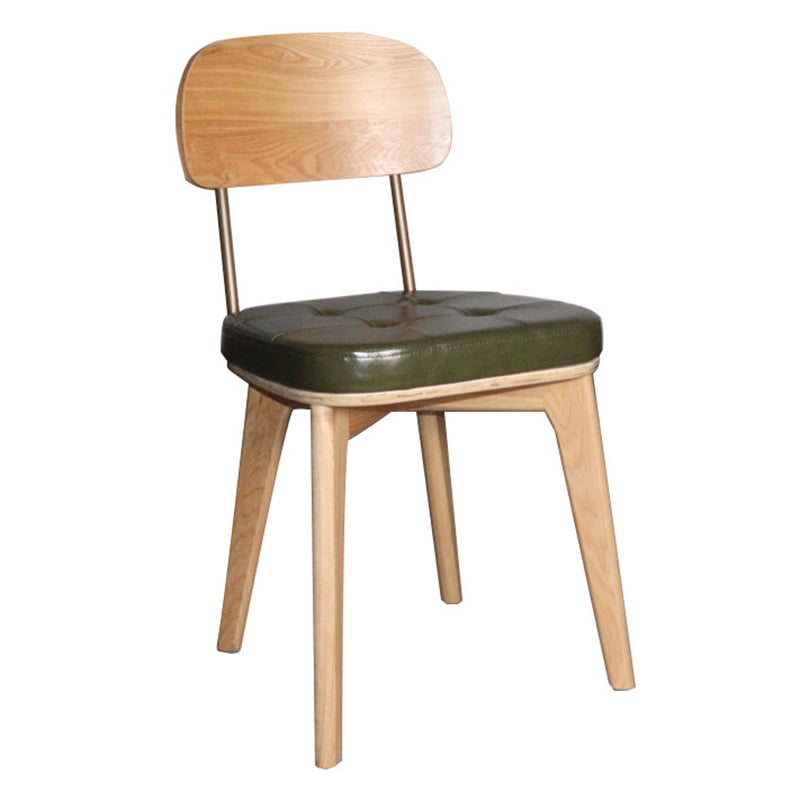 Industrial Dining Room Chair Open Back Side Chair with Wood Legs for Home Use Green 1 Piece Natural Wood Clearhalo ' kitchen&dining_furn' 'Dining Chairs' 'Dining Tables & Seating' 'dining_chair' 'furn' 'furn_dining_chair' 'Furniture' 'furniture_dining_chair' 'Kitchen & Dining Furniture' 'kitchen' 3662664