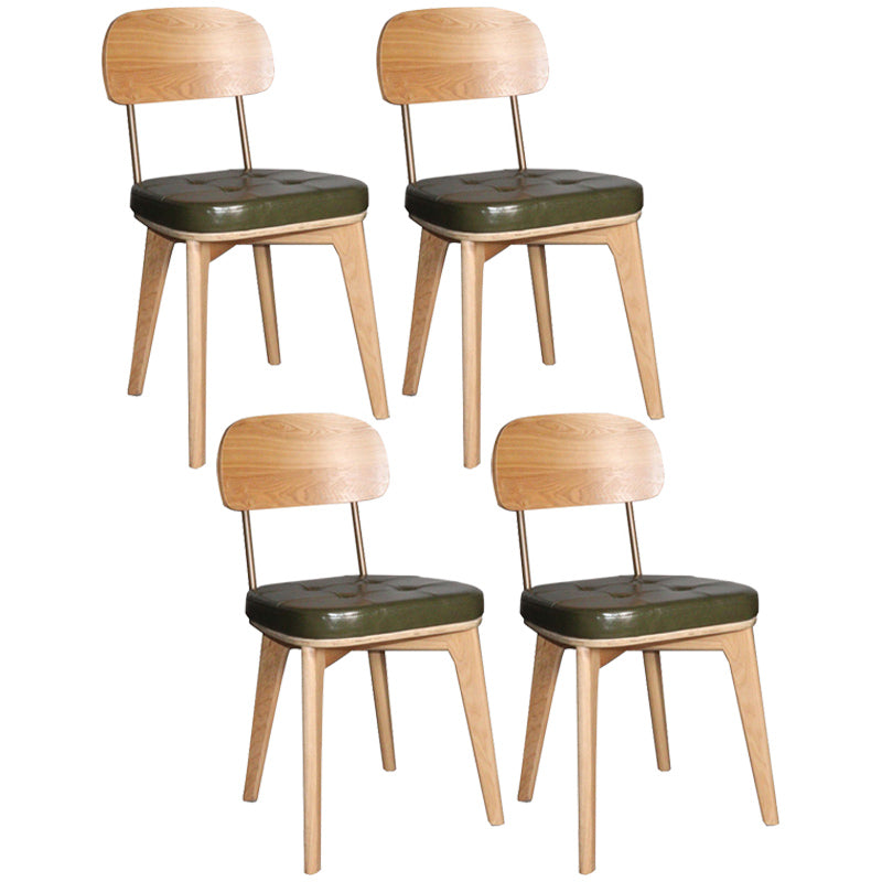 Industrial Dining Room Chair Open Back Side Chair with Wood Legs for Home Use Green 4 Piece Set Natural Wood Clearhalo ' kitchen&dining_furn' 'Dining Chairs' 'Dining Tables & Seating' 'dining_chair' 'furn' 'furn_dining_chair' 'Furniture' 'furniture_dining_chair' 'Kitchen & Dining Furniture' 'kitchen' 3662666