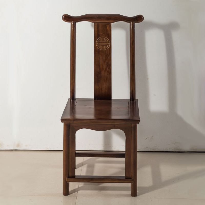 Traditional Wood Dining Side Chair Cow Horn Slat Back Home Side Chairs Clearhalo ' kitchen&dining_furn' 'Dining Chairs' 'Dining Tables & Seating' 'dining_chair' 'furn' 'furn_dining_chair' 'Furniture' 'furniture_dining_chair' 'Kitchen & Dining Furniture' 'kitchen' 3662675