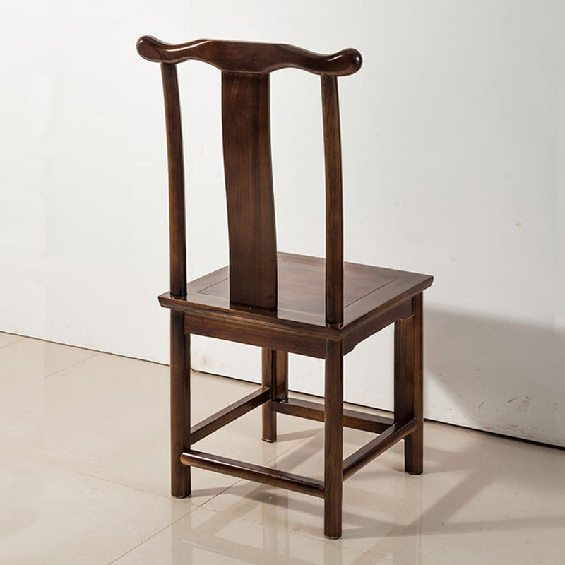 Traditional Wood Dining Side Chair Cow Horn Slat Back Home Side Chairs Clearhalo ' kitchen&dining_furn' 'Dining Chairs' 'Dining Tables & Seating' 'dining_chair' 'furn' 'furn_dining_chair' 'Furniture' 'furniture_dining_chair' 'Kitchen & Dining Furniture' 'kitchen' 3662678