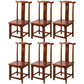 Traditional Wood Dining Side Chair Cow Horn Slat Back Home Side Chairs Red Brown 6 Piece Set Clearhalo ' kitchen&dining_furn' 'Dining Chairs' 'Dining Tables & Seating' 'dining_chair' 'furn' 'furn_dining_chair' 'Furniture' 'furniture_dining_chair' 'Kitchen & Dining Furniture' 'kitchen' 3662683