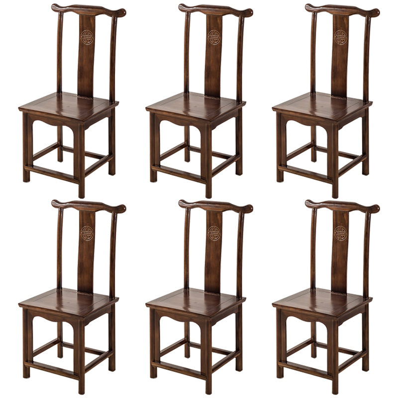 Traditional Wood Dining Side Chair Cow Horn Slat Back Home Side Chairs Tan 6 Piece Set Clearhalo ' kitchen&dining_furn' 'Dining Chairs' 'Dining Tables & Seating' 'dining_chair' 'furn' 'furn_dining_chair' 'Furniture' 'furniture_dining_chair' 'Kitchen & Dining Furniture' 'kitchen' 3662692