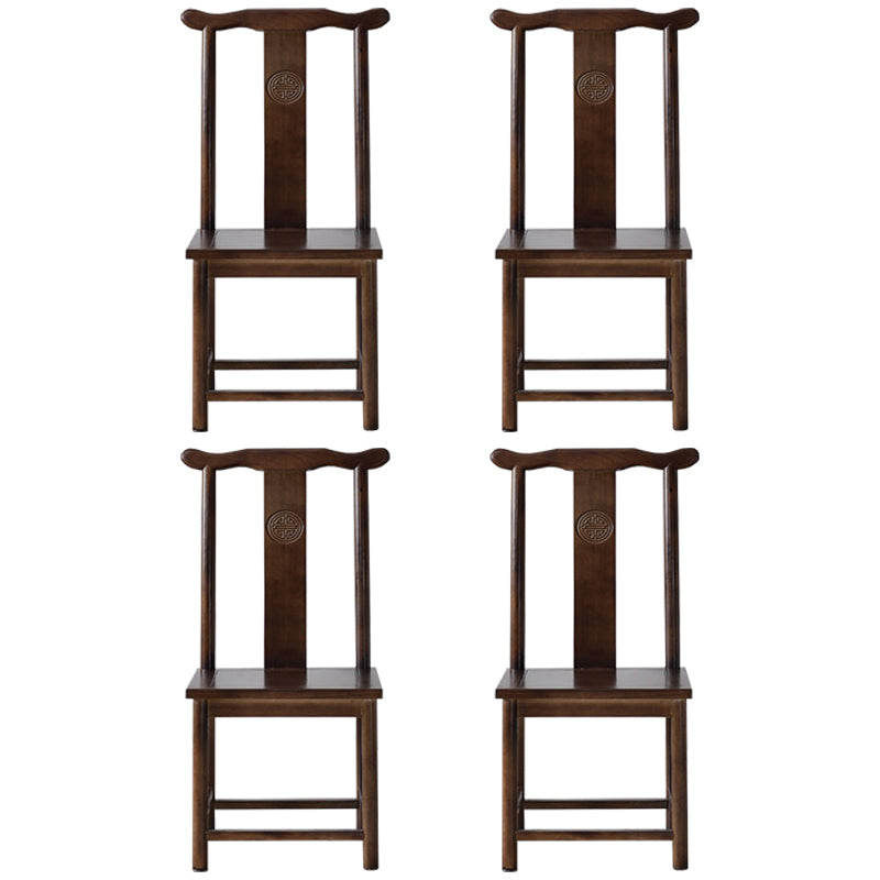 Traditional Wood Dining Side Chair Cow Horn Slat Back Home Side Chairs Taupe 4 Piece Set Clearhalo ' kitchen&dining_furn' 'Dining Chairs' 'Dining Tables & Seating' 'dining_chair' 'furn' 'furn_dining_chair' 'Furniture' 'furniture_dining_chair' 'Kitchen & Dining Furniture' 'kitchen' 3662697