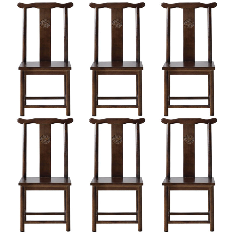 Traditional Wood Dining Side Chair Cow Horn Slat Back Home Side Chairs Taupe 6 Piece Set Clearhalo ' kitchen&dining_furn' 'Dining Chairs' 'Dining Tables & Seating' 'dining_chair' 'furn' 'furn_dining_chair' 'Furniture' 'furniture_dining_chair' 'Kitchen & Dining Furniture' 'kitchen' 3662698