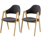 Glam Style Wooden Dining Arm Chair Matte Finish Solid Back Dining Chair for Home Dark Gray 2 Piece Set Clearhalo ' kitchen&dining_furn' 'Dining Chairs' 'Dining Tables & Seating' 'dining_chair' 'furn' 'furn_dining_chair' 'Furniture' 'furniture_dining_chair' 'Kitchen & Dining Furniture' 'kitchen' 3662700