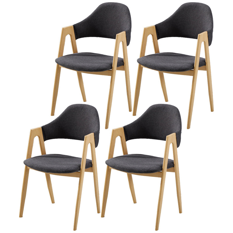 Glam Style Wooden Dining Arm Chair Matte Finish Solid Back Dining Chair for Home Dark Gray 4 Piece Set Clearhalo ' kitchen&dining_furn' 'Dining Chairs' 'Dining Tables & Seating' 'dining_chair' 'furn' 'furn_dining_chair' 'Furniture' 'furniture_dining_chair' 'Kitchen & Dining Furniture' 'kitchen' 3662702