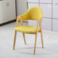 Glam Style Wooden Dining Arm Chair Matte Finish Solid Back Dining Chair for Home Yellow 1 Piece Clearhalo ' kitchen&dining_furn' 'Dining Chairs' 'Dining Tables & Seating' 'dining_chair' 'furn' 'furn_dining_chair' 'Furniture' 'furniture_dining_chair' 'Kitchen & Dining Furniture' 'kitchen' 3662704